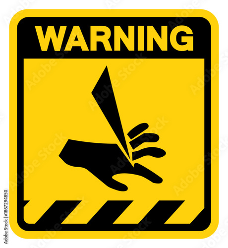 Sharp Edges Watch Your Fingers Warning Sign, Vector Illustration, Isolate On White Background Label. EPS10