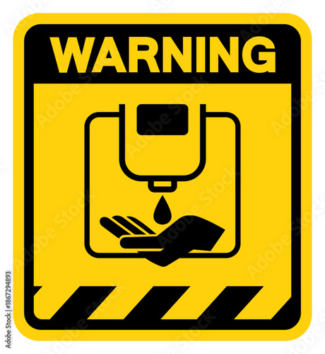 Please Use Hand Sanitizer Befor Entering Warning Sign, Vector Illustration, Isolate On White Background Label. EPS10