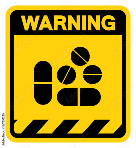 No Drugs Warning Sign, Vector Illustration, Isolate On White Background Label. EPS10