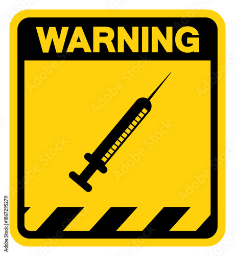 No Syring Warning Sign, Vector Illustration, Isolate On White Background Label. EPS10