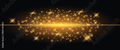 Mesmerizing light effect with glowing particles and beams