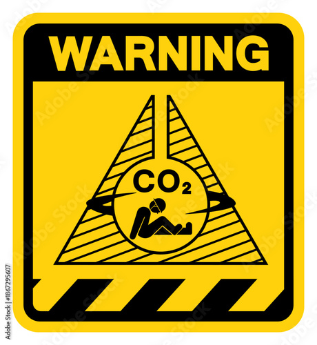 CO2 Warning Sign, Vector Illustration, Isolate On White Background Label.EPS10