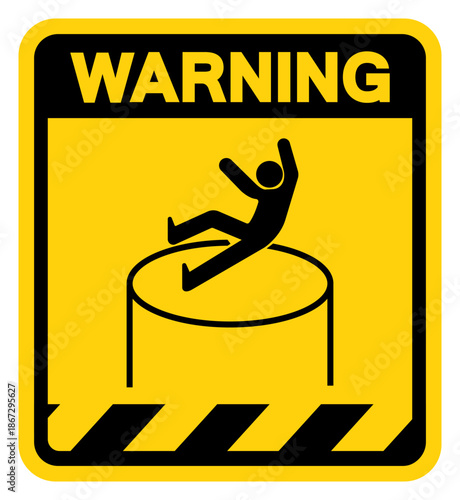 Beware Of Falling From a Height Warning Sign, Vector Illustration, Isolate On White Background Label. EPS10