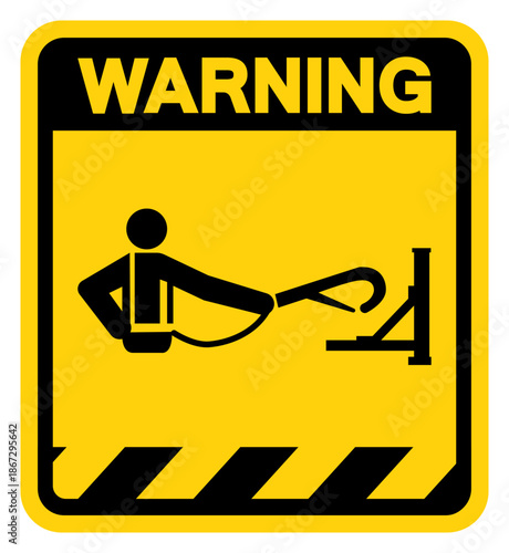 Use Hooks Safety Body Only Warning Sign, Vector Illustration, Isolate On White Background Label. EPS10