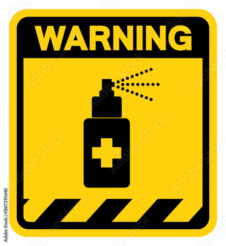 Spray Alcohol Warning Sign, Vector Illustration, Isolate On White Background Label. EPS10