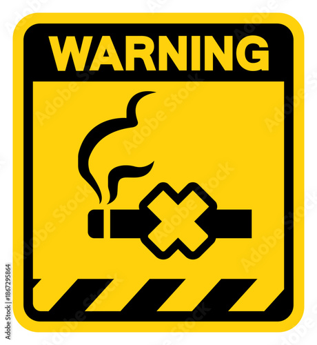 No Smoking Warning Sign, Vector Illustration, Isolate On White Background Label. EPS10