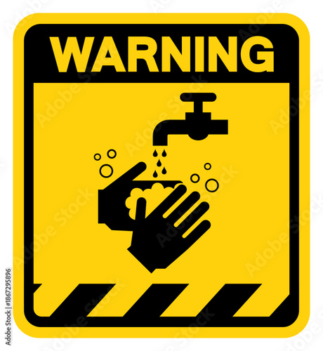 Clean Hand Save Lives Warning Sign, Vector Illustration, Isolate On White Background Label. EPS10