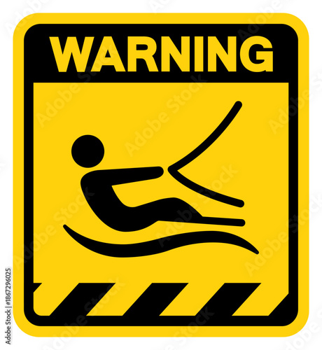 kite surfer Area Warning Sign, Vector Illustration, Isolate On White Background Label. EPS10