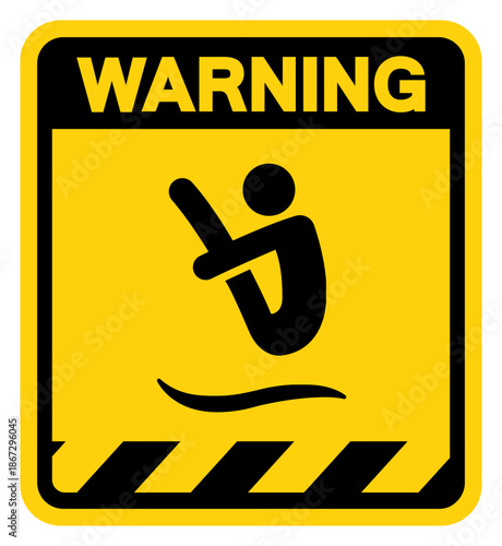 Diving Area  Warning Sign, Vector Illustration, Isolate On White Background Label. EPS10