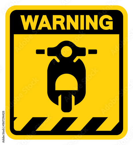 Scooter Parking Warning Sign, Vector Illustration, Isolate On White Background Label. EPS10