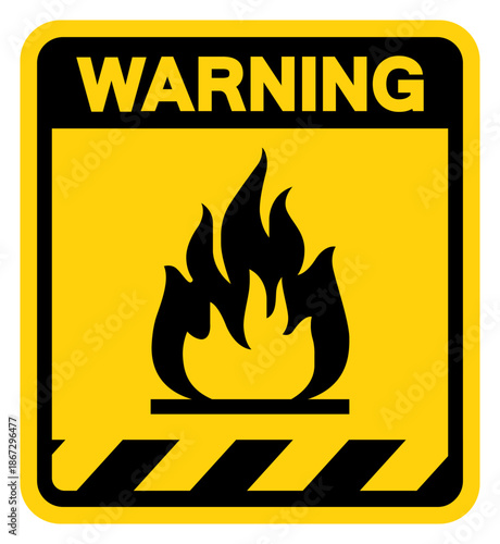 Flammable Area Warning Sign, Vector Illustration, Isolate On White Background Label. EPS10