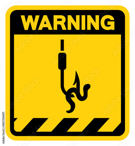 Fishing Area Warning Sign, Vector Illustration, Isolate On White Background Label. EPS10