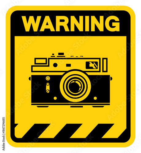 Photo Studio Area Warning Sign, Vector Illustration, Isolate On White Background Label. EPS10