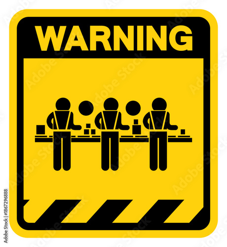 Production Line Area Warning Sign, Vector Illustration, Isolate On White Background Label. EPS10