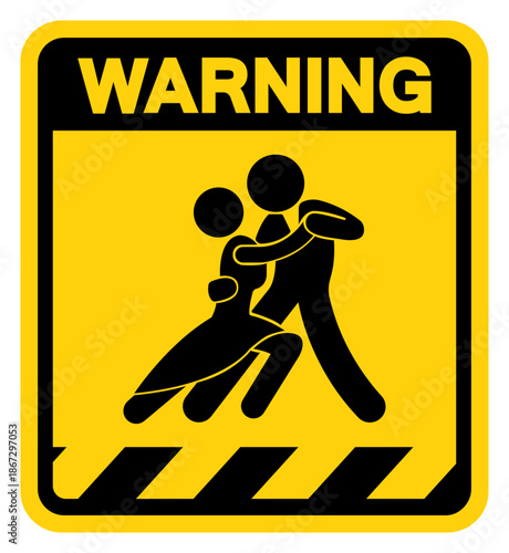 Tango Dance Warning Sign, Vector Illustration, Isolate On White Background Label. EPS10