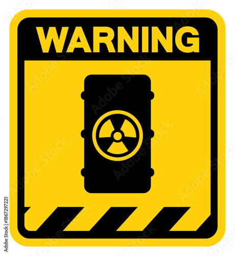 Radioactive Area Warning Sign, Vector Illustration, Isolate On White Background Label. EPS10