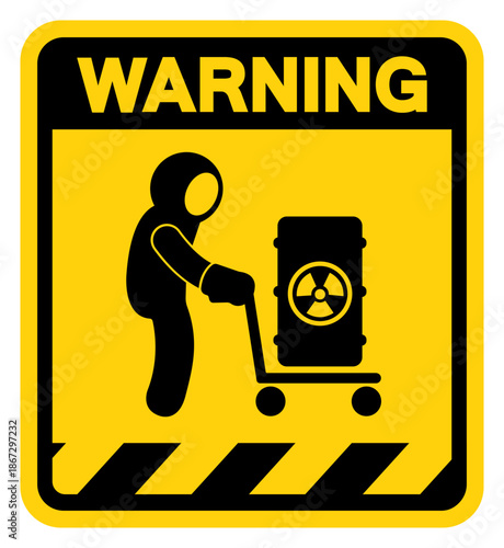 Radioactive Area Warning Sign, Vector Illustration, Isolate On White Background Label. EPS10