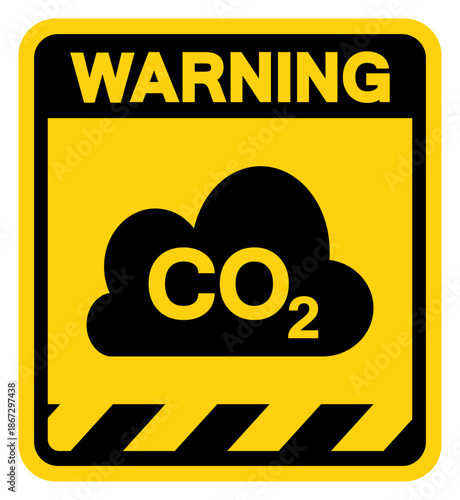 Co2 Warning Sign, Vector Illustration, Isolate On White Background Label. EPS10