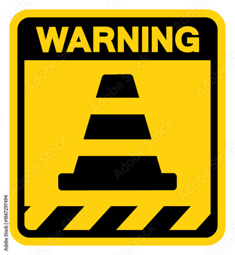Construction Area Warning Sign, Vector Illustration, Isolate On White Background Label. EPS10