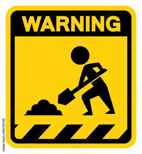 Construction Area Warning Sign, Vector Illustration, Isolate On White Background Label. EPS10