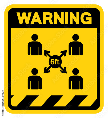 Maintain Social Distancing Warning Sign, Vector Illustration, Isolate On White Background Label. EPS10