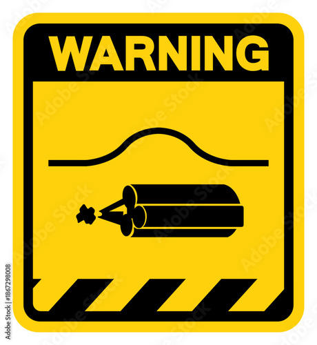 Location Of Bomb Bag Warning Sign, Vector Illustration, Isolate On White Background Label. EPS10