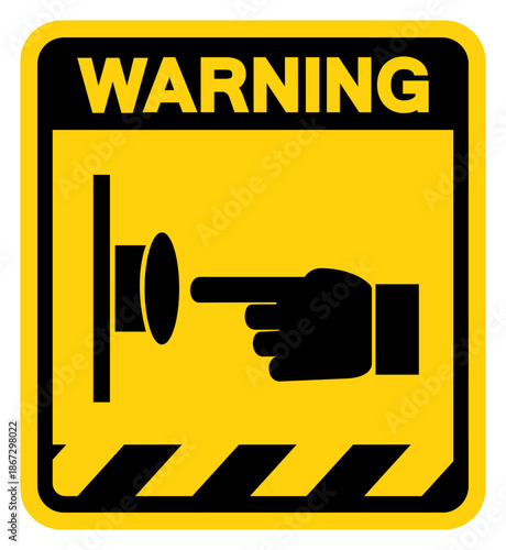 Emergency Stop Push Button Warning Sign, Vector Illustration, Isolate On White Background Label. EPS10