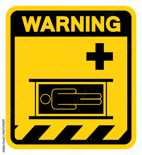 Emergency Stretcher Warning Sign, Vector Illustration, Isolate On White Background Label. EPS10