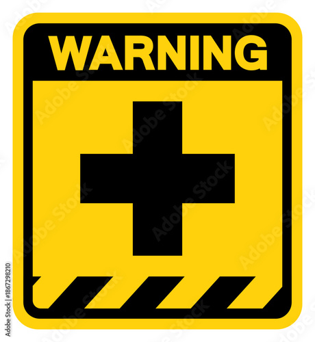 First Aid Station Warning Sign, Vector Illustration, Isolate On White Background Label. EPS10