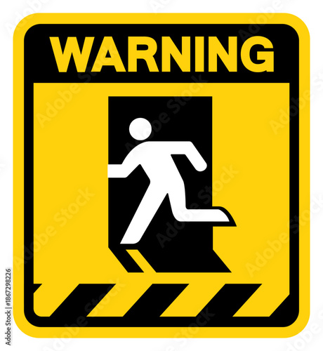 Emergency Exit Warning Sign, Vector Illustration, Isolate On White Background Label. EPS10