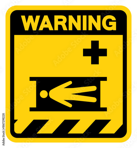 Stretcher Warning Sign, Vector Illustration, Isolate On White Background Label. EPS10