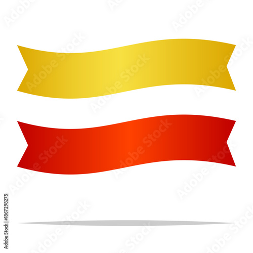 Blank wavy banner ribbon vector isolated illustratio