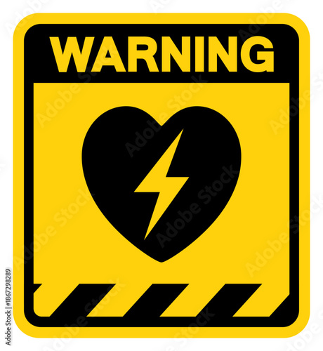 AED Automated External Defibrillator Warning Sign, Vector Illustration, Isolate On White Background Label. EPS10
