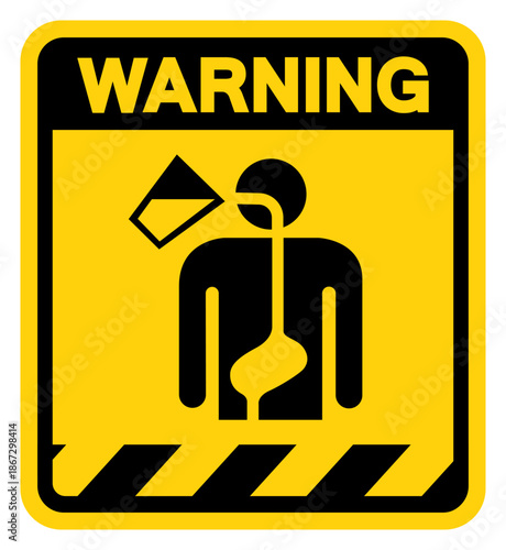 Warning Ingestion Hazard Warning Sign, Vector Illustration, Isolate On White Background Label. EPS10
