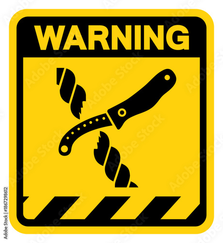 Liferaft knife Warning Sign, Vector Illustration, Isolate On White Background Label. EPS10