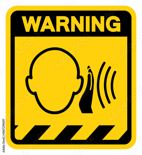 Warning High Noise Area Warning Sign, Vector Illustration, Isolate On White Background Label. EPS10