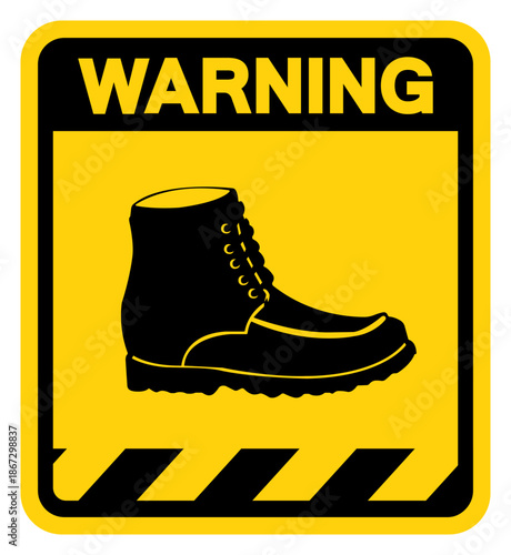 Closed Toe Shoes Required Warning Sign, Vector Illustration, Isolate On White Background Label. EPS10