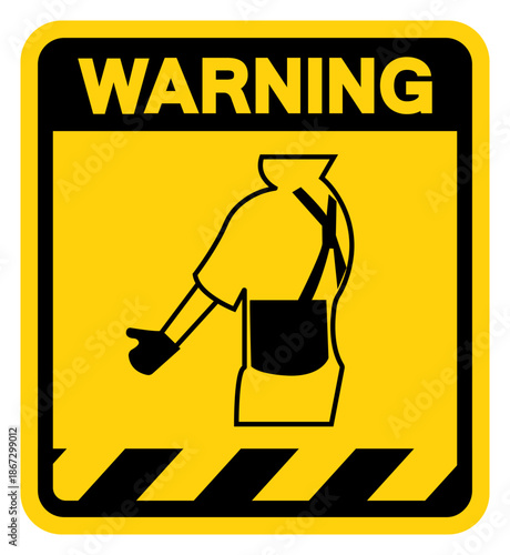 Wear Back Support Warning Sign, Vector Illustration, Isolate On White Background Label. EPS10