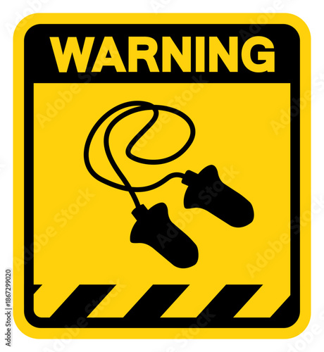Wear Earplugs Warning Sign, Vector Illustration, Isolate On White Background Label. EPS10