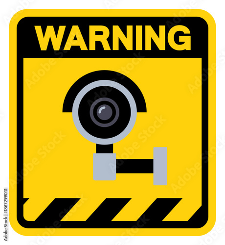 CCTV Security Camera Warning Sign, Vector Illustration, Isolate On White Background Label. EPS10