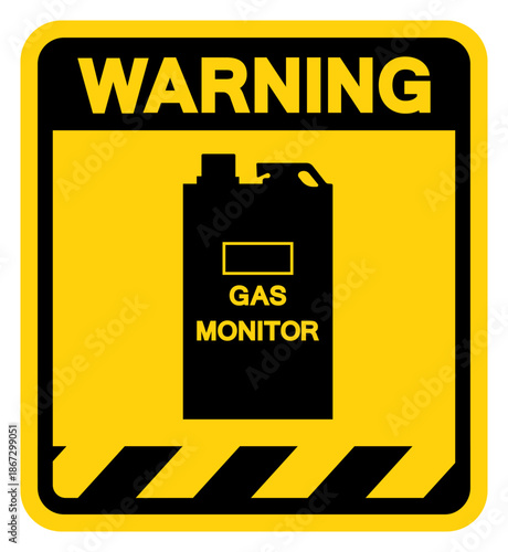 Carbon Monoxide Gas Monitor Warning Sign, Vector Illustration, Isolate On White Background Label. EPS10