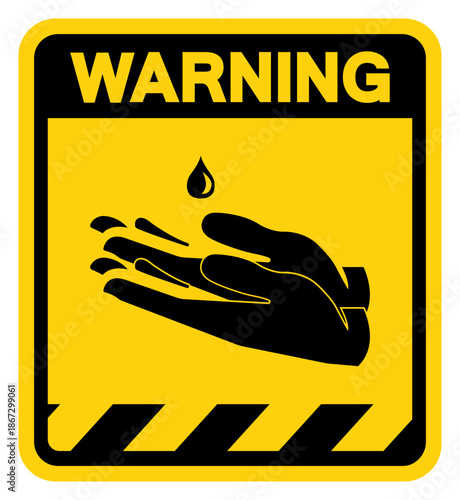 Please Use Hands Warning Sign, Vector Illustration, Isolate On White Background Label. EPS10