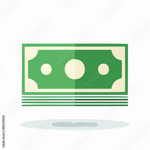 A simple, flat illustration of a stack of US dollar bills, depicting financial wealth and economic transactions, symbolizing money and a monetary exchange