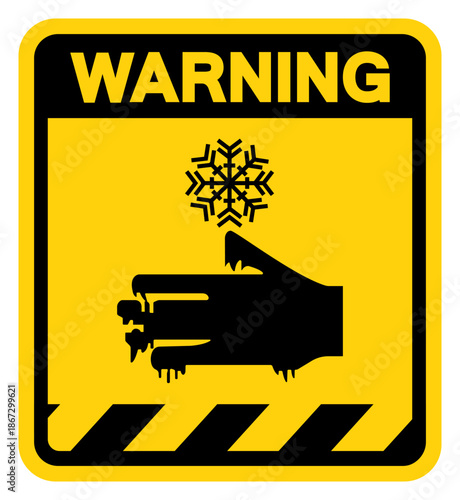 Cold Burns Hazard Warning Sign, Vector Illustration, Isolate On White Background Label. EPS10