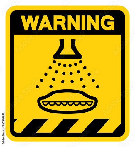 Warning Start water spray in launch sequence Symbol Sign, Vector Illustration, Isolated On White Background Label. EPS10