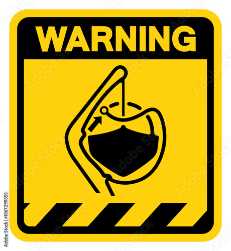 Warning Release Lifeboat Gripes In Launch Sequence Symbol Sign, Vector Illustration, Isolated On White Background Label. EPS10