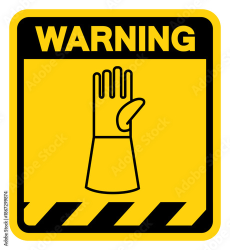 Warning Wear Gloves Protection Symbol Sign ,Vector Illustration, Isolate On White Background Label. EPS10