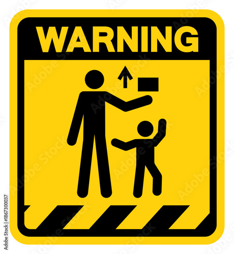 Warning Keep Out of Reach of Children Child Kid Symbol Sign, Vector Illustration, Isolated On White Background Label. EPS10