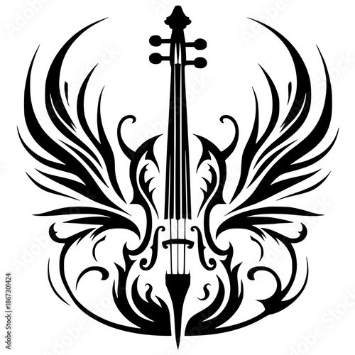 Devil's violin silhouette
