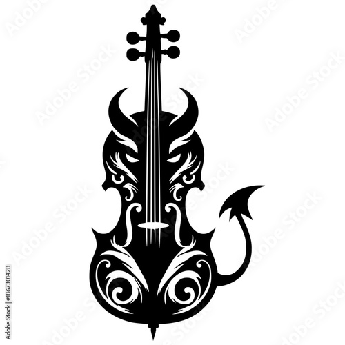 Devil's violin silhouette